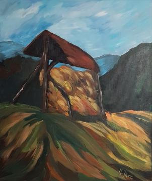 Kozolec (Akril-platno - 2023) Mira Jarc